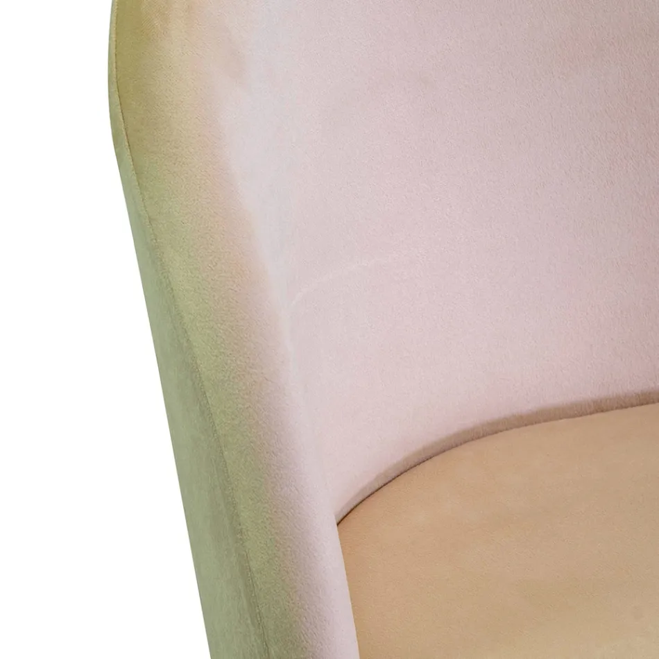 Sametové křeslo a kovový rám v různých povrchových úpravách - Penna Viadurini