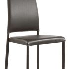 Židle kompletně čalouněná antracitovou eko-kůží Made in Italy - Ruscello Viadurini