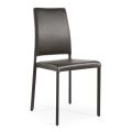 Židle kompletně čalouněná antracitovou eko-kůží Made in Italy - Ruscello