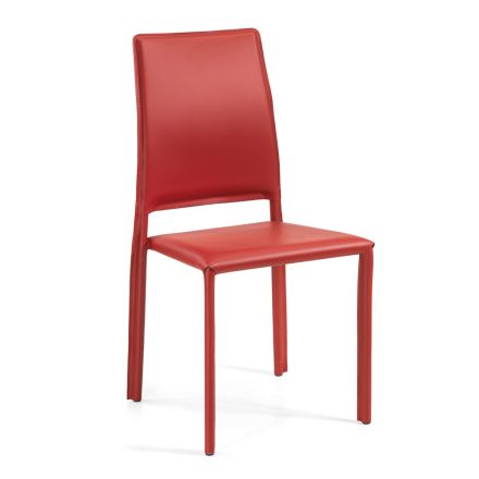 Židle kompletně čalouněná regenerovanou kůží Made in Italy - Ruscello Viadurini