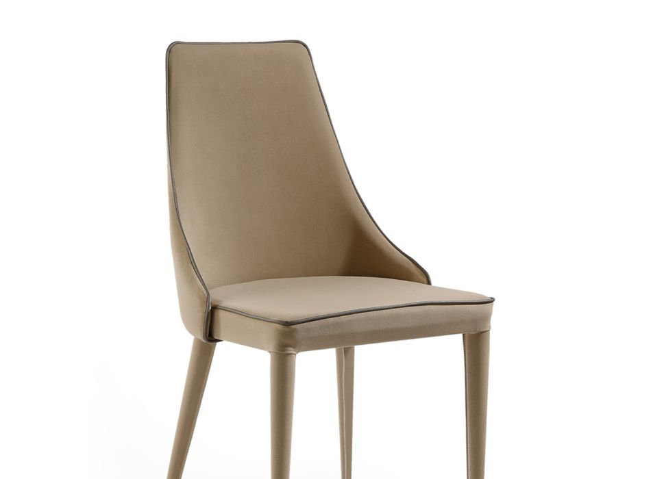 Židle celá čalouněná látkou v zemité barvě Made in Italy - Little Bear Viadurini