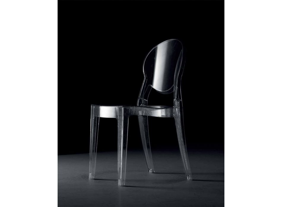 Vnitřní nebo venkovní stohovatelná židle z průhledného polykarbonátu – Pianeta Viadurini
