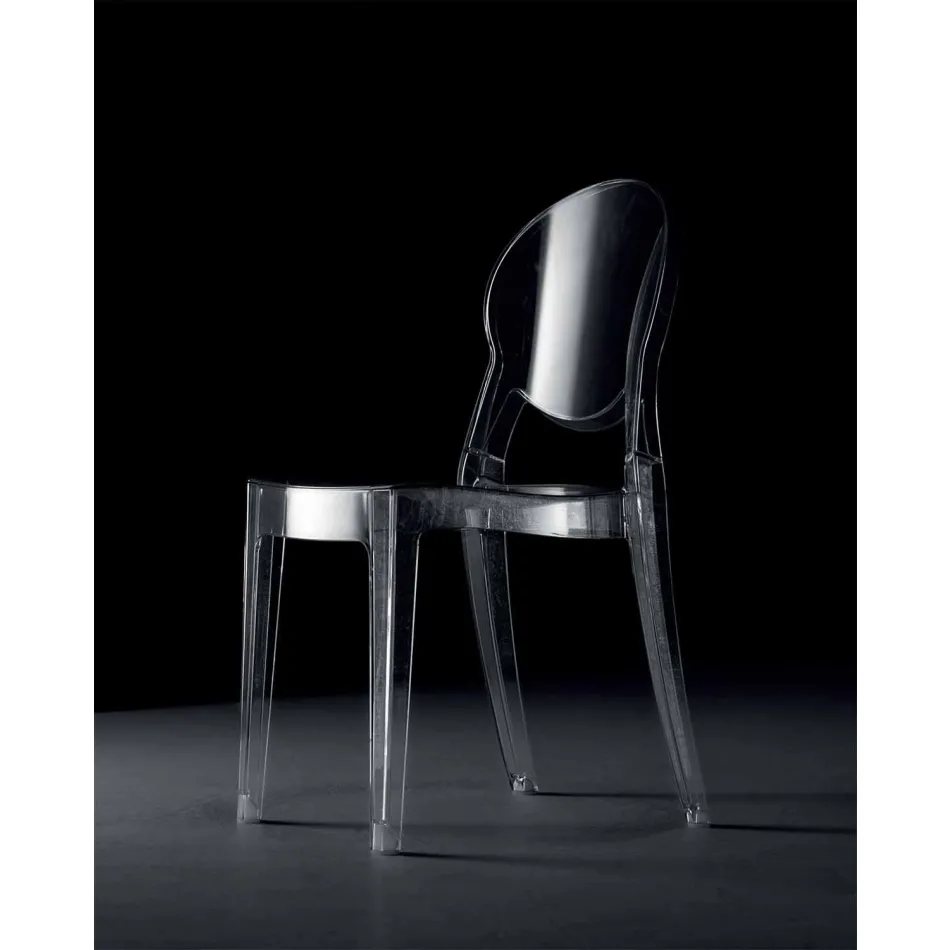 Vnitřní nebo venkovní stohovatelná židle z průhledného polykarbonátu – Pianeta Viadurini