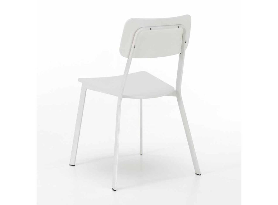 Moderní designová židle ve dřevě a kovu, Elmas, 4 ks Viadurini