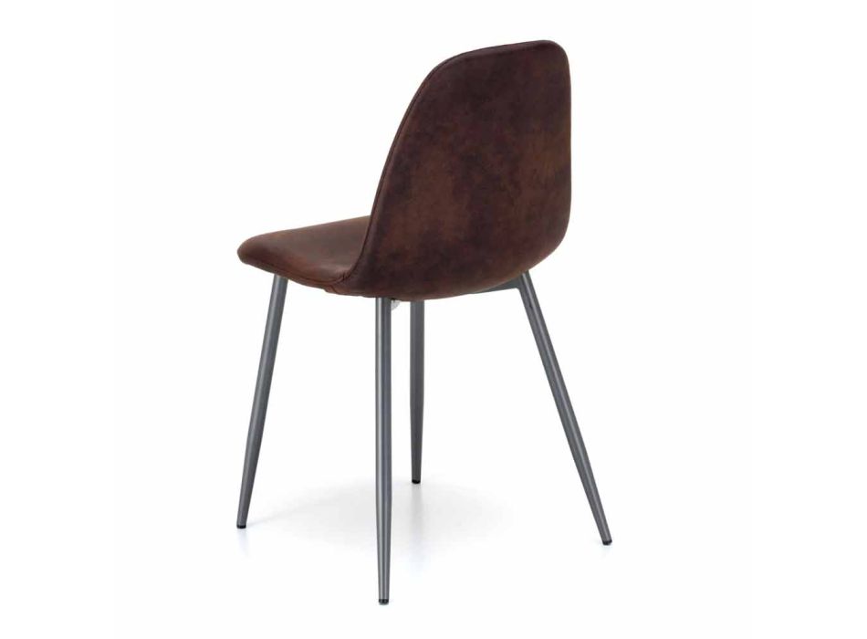 Židle s moderním designem z imitace kůže, Elice, 4 ks Viadurini