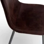 Židle s moderním designem z imitace kůže, Elice, 4 ks Viadurini