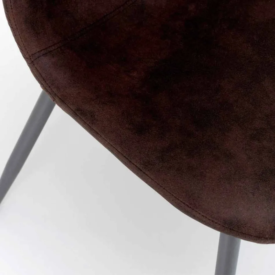 Židle s moderním designem z imitace kůže, Elice, 4 ks Viadurini