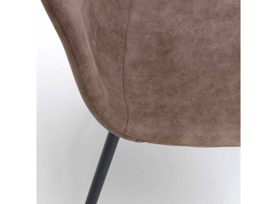 Židle s moderním designem z imitace kůže, Elice, 4 ks Viadurini
