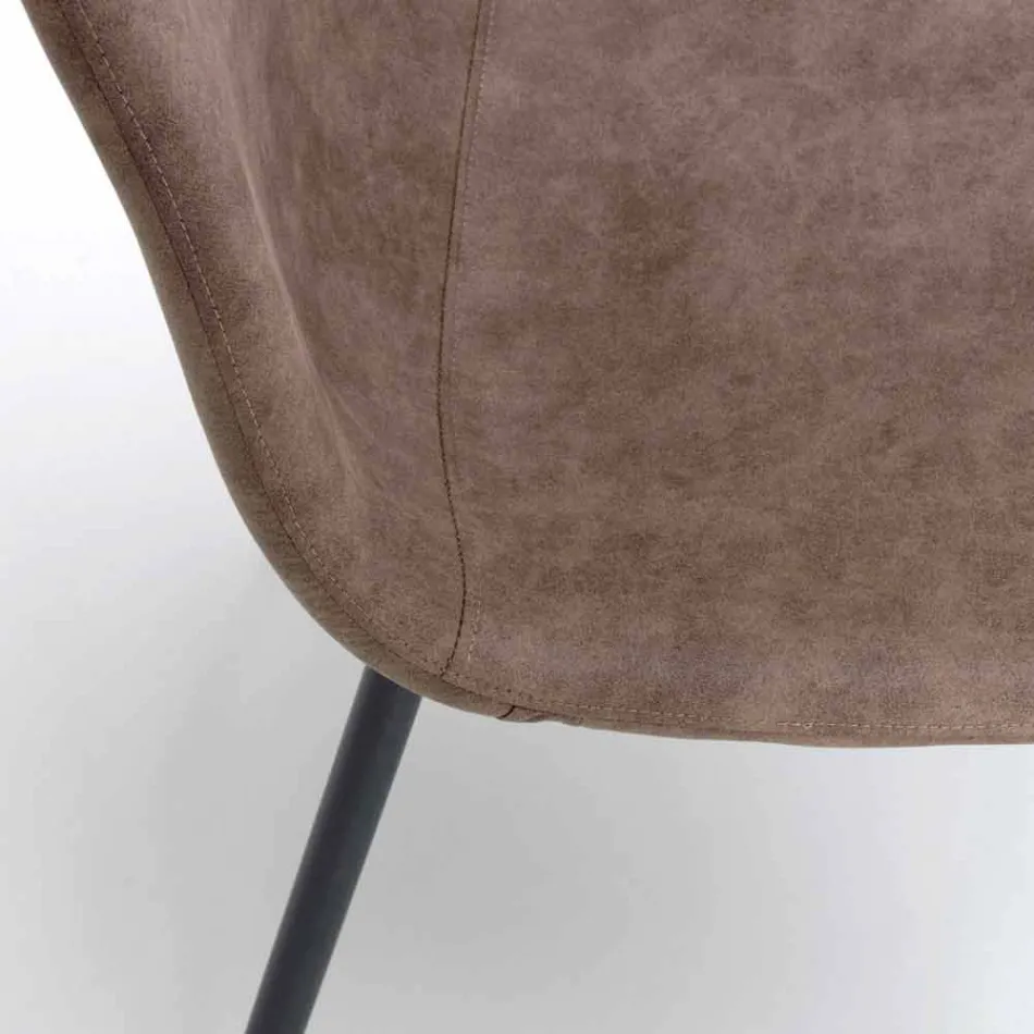 Židle s moderním designem z imitace kůže, Elice, 4 ks Viadurini