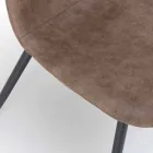 Židle s moderním designem z imitace kůže, Elice, 4 ks Viadurini