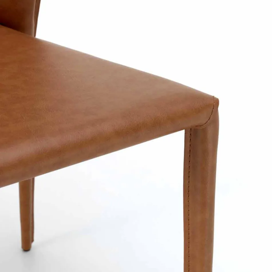 Moderní židle kompletně pokryté umělou kůží, Accadia,  4 ks Viadurini