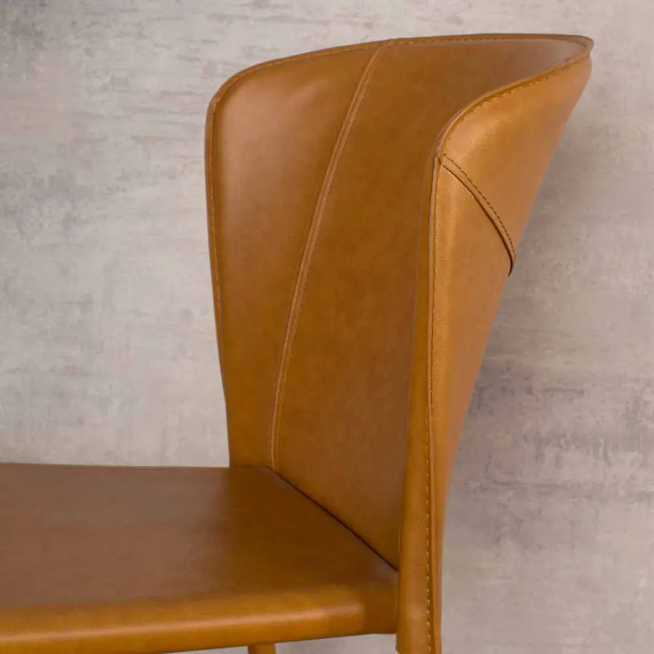 Moderní židle kompletně pokryté umělou kůží, Accadia,  4 ks Viadurini