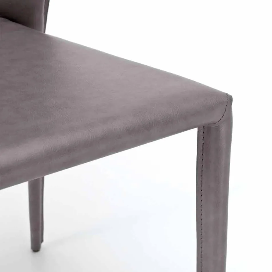 Moderní židle kompletně pokryté umělou kůží, Accadia,  4 ks Viadurini