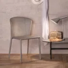 Moderní židle kompletně pokryté umělou kůží, Accadia,  4 ks Viadurini