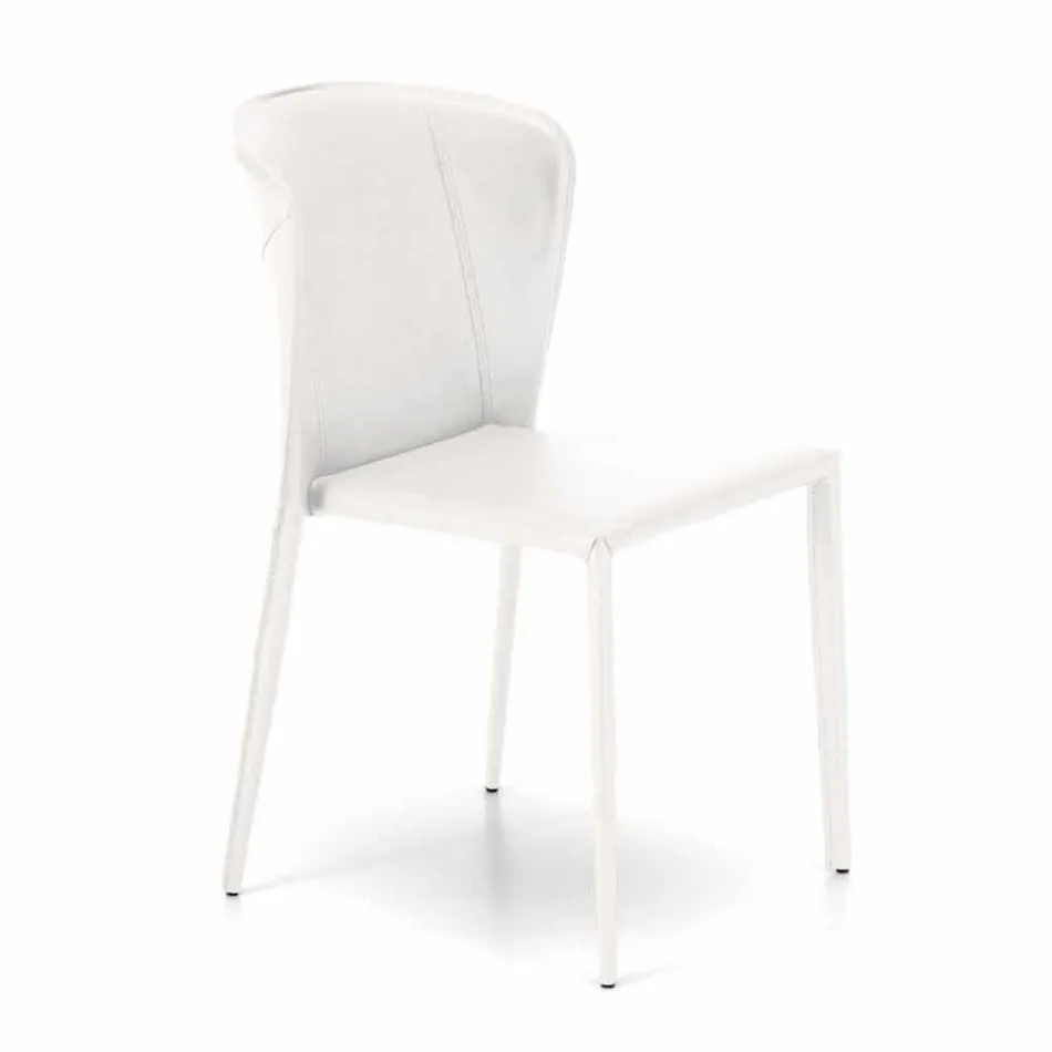 Moderní židle kompletně pokryté umělou kůží, Accadia,  4 ks Viadurini