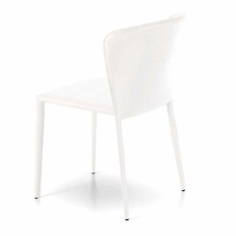 Moderní židle kompletně pokryté umělou kůží, Accadia,  4 ks Viadurini