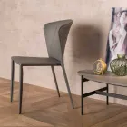 Moderní židle kompletně pokryté umělou kůží, Accadia,  4 ks Viadurini