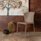 Moderní židle kompletně pokryté umělou kůží, Accadia Viadurini