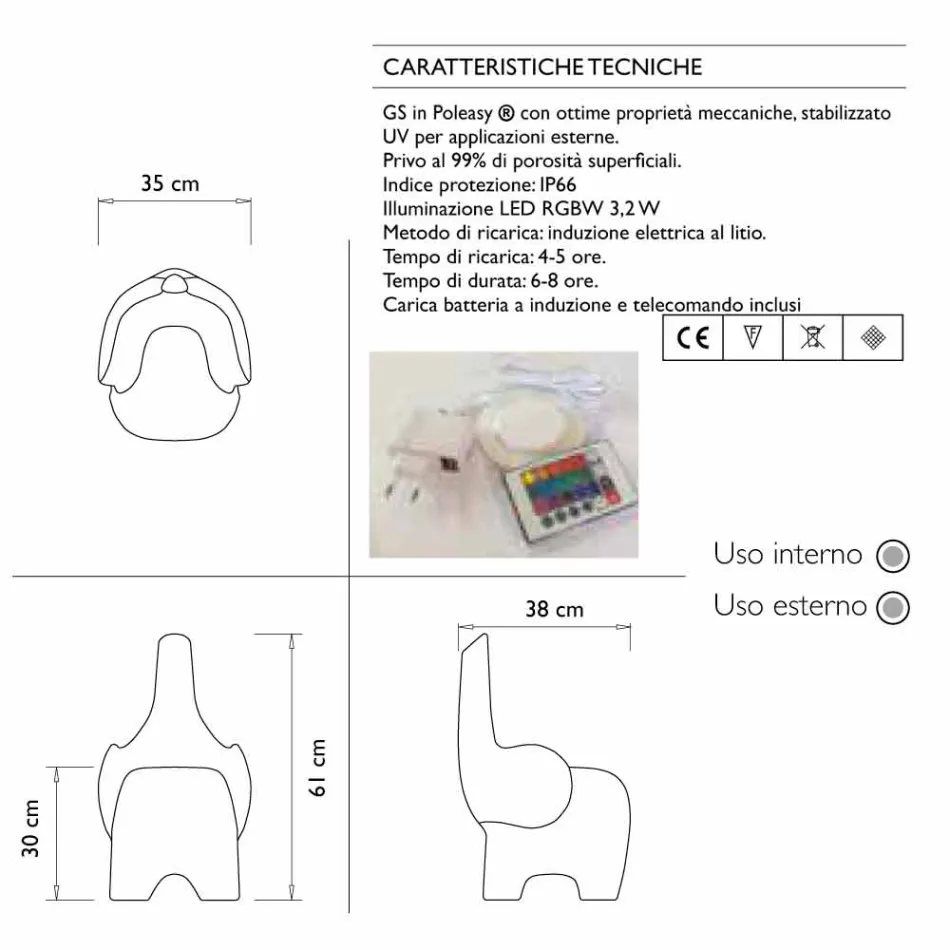 Svítící dětská židle, dobíjecí RGBW LED, 2 kusy - Tino od Myyour Viadurini