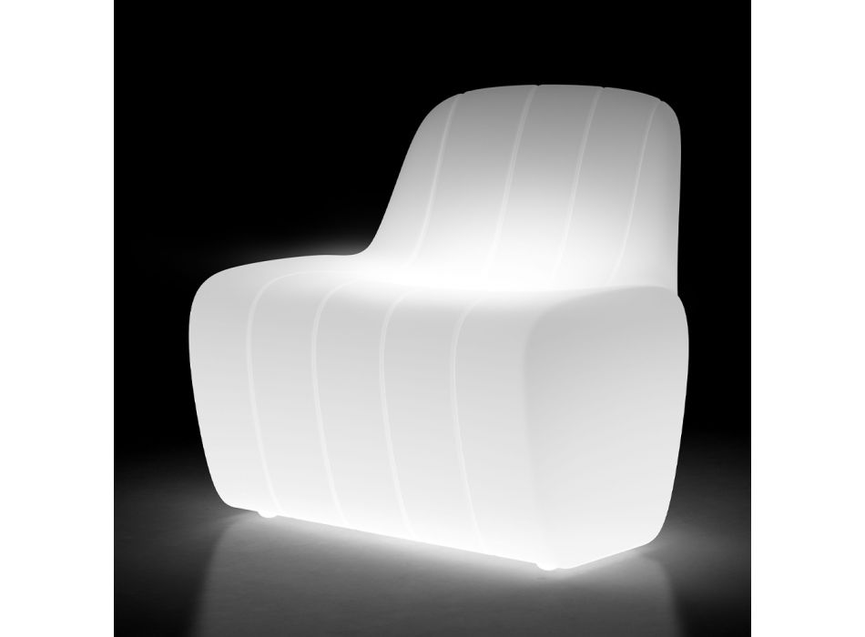 Světlá zahradní židle z polyetylenu s LED Made in Italy - Galatea Viadurini