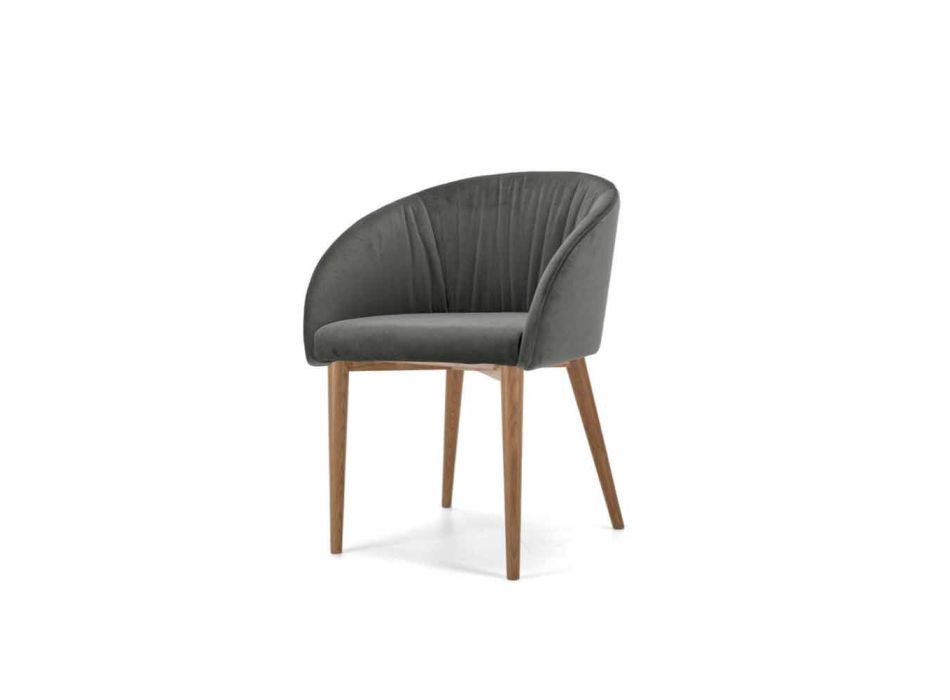 Moderní židle s jasanovou základnou a látkovým nebo koženým sedákem – Tagata Viadurini