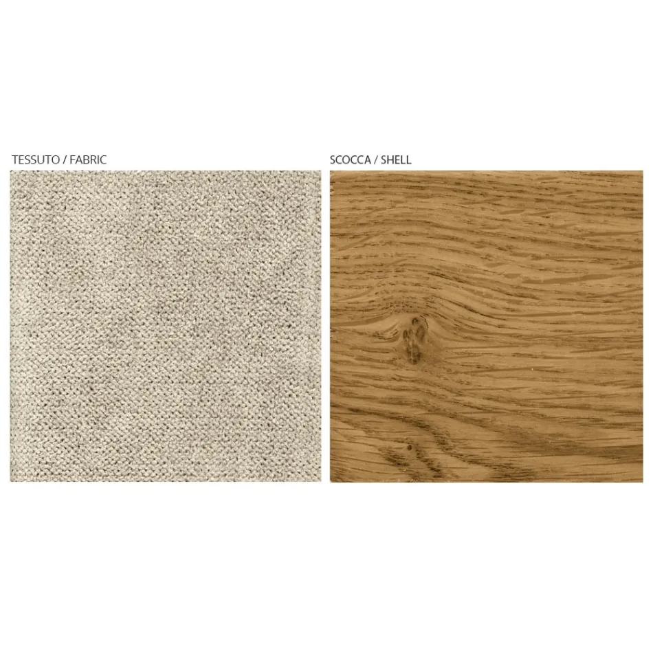 Moderní obývací židle z různých látek s dřevěnou skořepinou - Wolter Viadurini