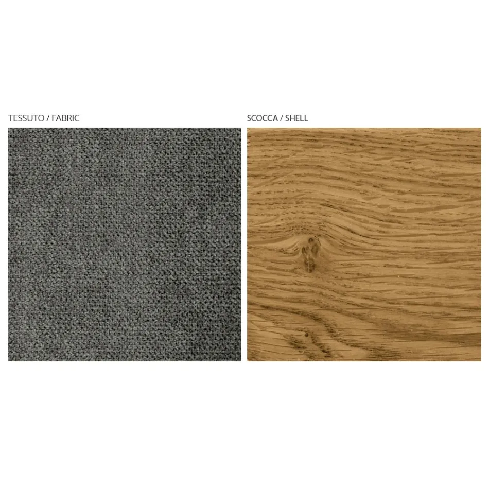 Moderní obývací židle z různých látek s dřevěnou skořepinou - Wolter Viadurini