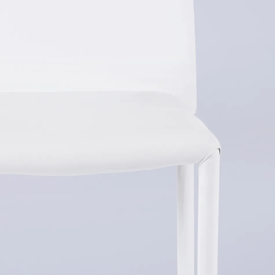 Moderní židle do obývacího pokoje z ekokůže a kovu Made in Italy - Reka Viadurini