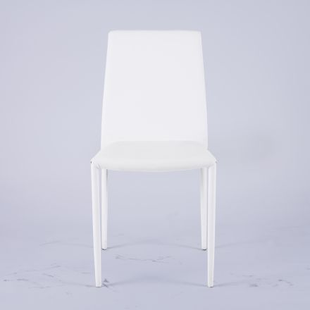 Moderní židle do obývacího pokoje z ekokůže a kovu Made in Italy - Reka Viadurini