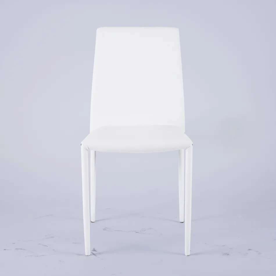 Moderní židle do obývacího pokoje z ekokůže a kovu Made in Italy - Reka Viadurini