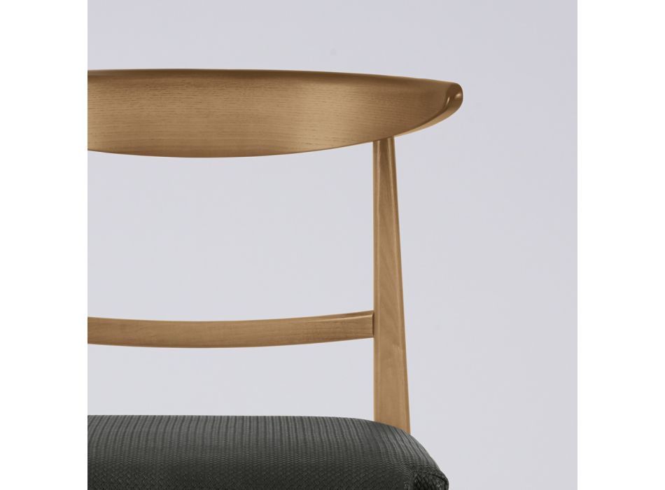 Moderní židle do obývacího pokoje z látky a masivního dřeva Made in Italy - Wilma Viadurini