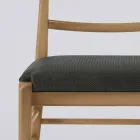 Moderní židle do obývacího pokoje z látky a masivního dřeva Made in Italy - Wilma Viadurini