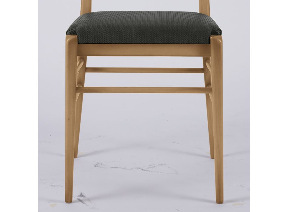 Moderní židle do obývacího pokoje z látky a masivního dřeva Made in Italy - Wilma Viadurini