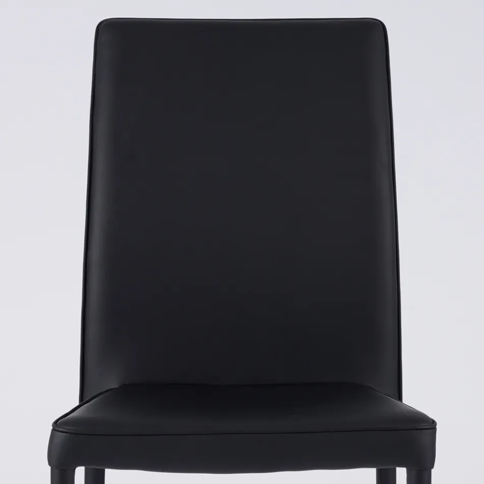 Moderní židle do obývacího pokoje z ekokůže a kovu Made in Italy - Michaela Viadurini