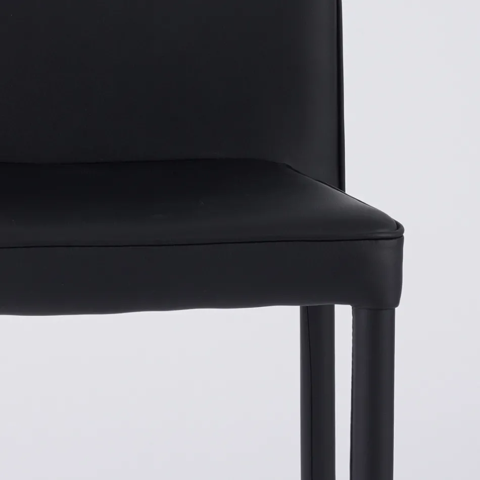 Moderní židle do obývacího pokoje z ekokůže a kovu Made in Italy - Michaela Viadurini