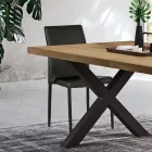 Moderní židle do obývacího pokoje z ekokůže a kovu Made in Italy - Michaela Viadurini