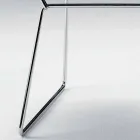 Moderní ocelová židle s luxusním koženým sedákem Made in Italy - Beniamino Viadurini