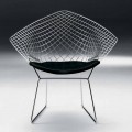 Moderní ocelová židle s luxusním koženým sedákem Made in Italy - Beniamino