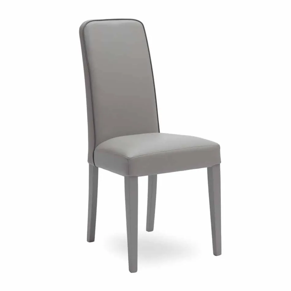 Moderní židle z bukového dřeva a koženou Fanny, 4 pz Viadurini