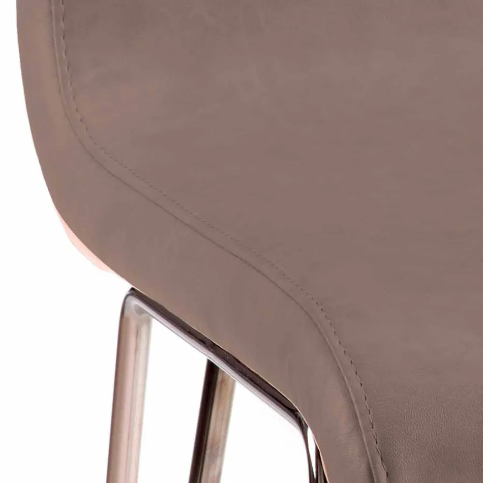 Moderní židle z kůže nebo imitace kůže pro jídelnu nebo kuchyň Maha Viadurini