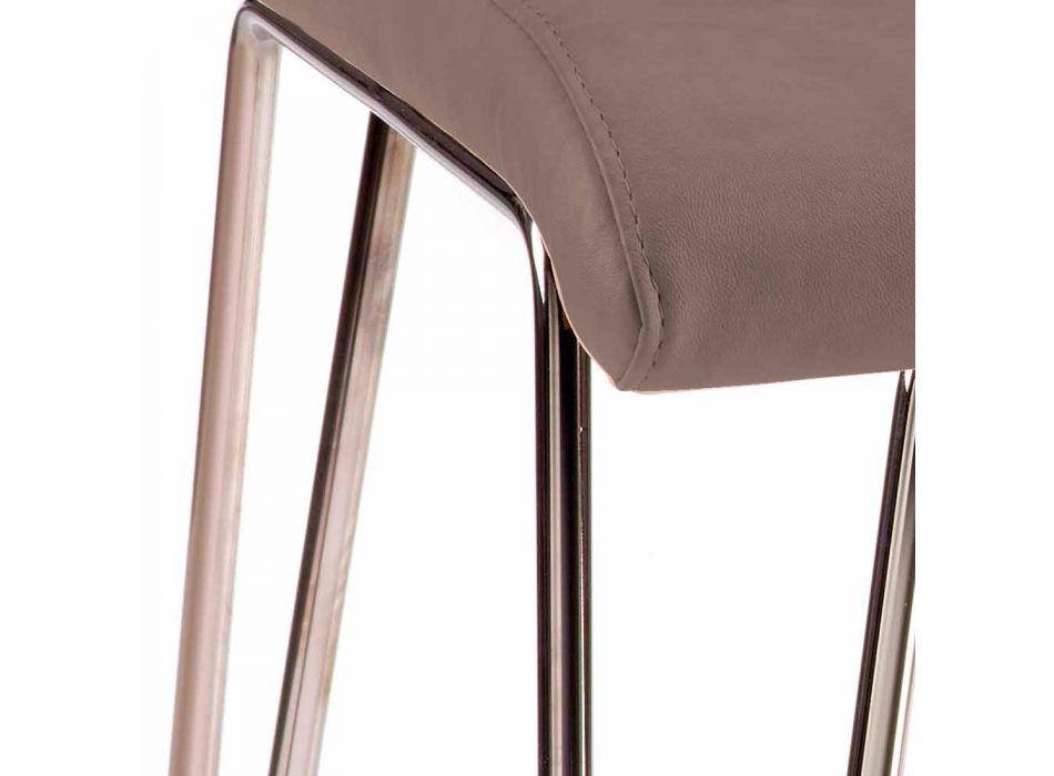 Moderní židle z kůže nebo imitace kůže pro jídelnu nebo kuchyň Maha Viadurini