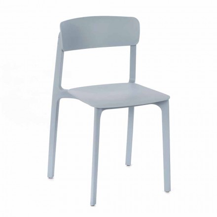 Moderní židle z barevného polypropylenu, stohovatelná, 4 kusy - Tierra Viadurini