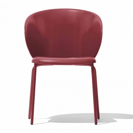 Moderní židle z polypropylenu a kovu vyrobená v Itálii, 2 kusy - Connubia Tuka Viadurini