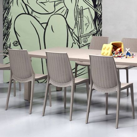 Moderní židle z pleteného technopolymeru Made in Italy 6 kusů - Erminia Viadurini