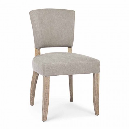 Moderní židle do jídelny z látky a dřeva 2 dílná Homemotion - švestka Viadurini