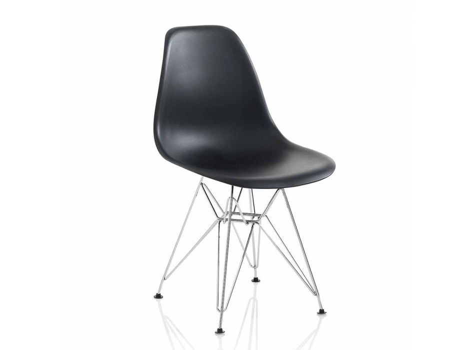 Moderní jídelní židle z polypropylenu a kovu, 4 kusy - Chiazza Viadurini