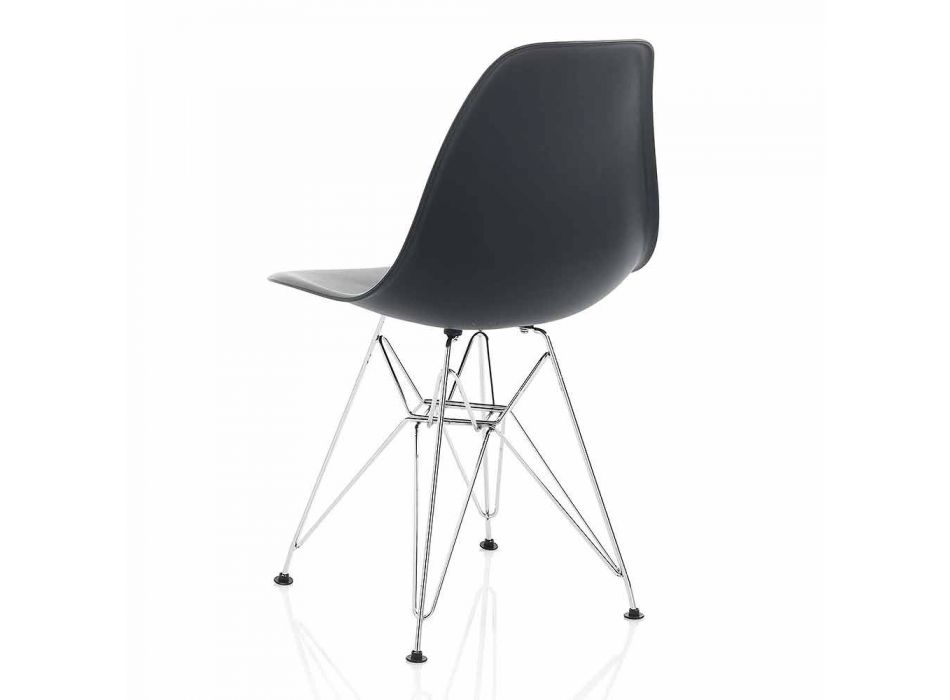 Moderní jídelní židle z polypropylenu a kovu, 4 kusy - Chiazza Viadurini