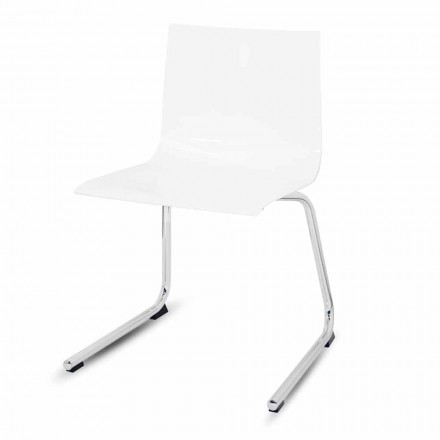 Moderní židle do kanceláře nebo obývacího pokoje z oceli, barevný recyklovaný plast - Verenza Viadurini