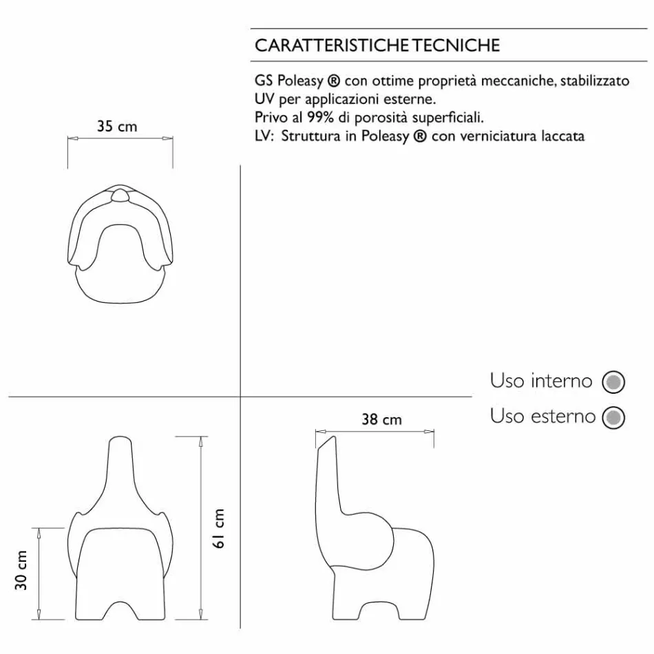 Slonová židle pro děti v moderním designu, 4 barevné kousky - Tino od Myyour Viadurini