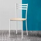 Moderní kuchyňská židle z bílého kovu a bukového dřeva vyrobená v Itálii - Ace Viadurini